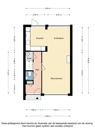 Plattegrond - Leienhoesstraat 24, 6413 CG Heerlen - Leienhoesstraat 24 Heerlen - Begane grond 2D.jpg